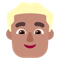 Man- Medium Skin Tone- Blond Hair emoji on Microsoft